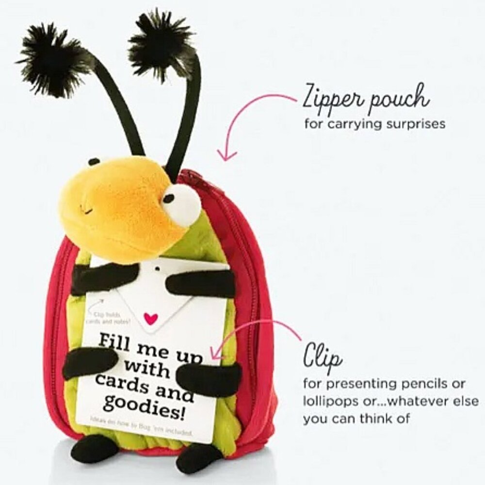 NEW HALLMARK COLLECTIBLE LOVE'EM BUG 'EM LADYBUG GIFTING BAG POUCH PLUSH NWT
